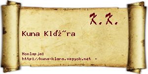Kuna Klára névjegykártya