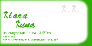 klara kuna business card